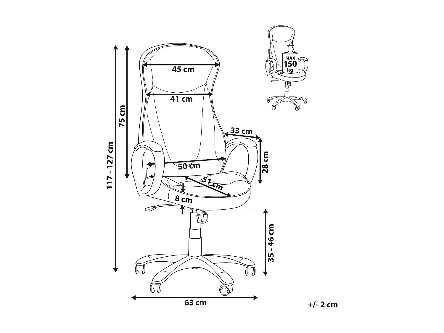 Bürostuhl Kunstleder beige höhenverstellbar drehbar modernes Design Felicity