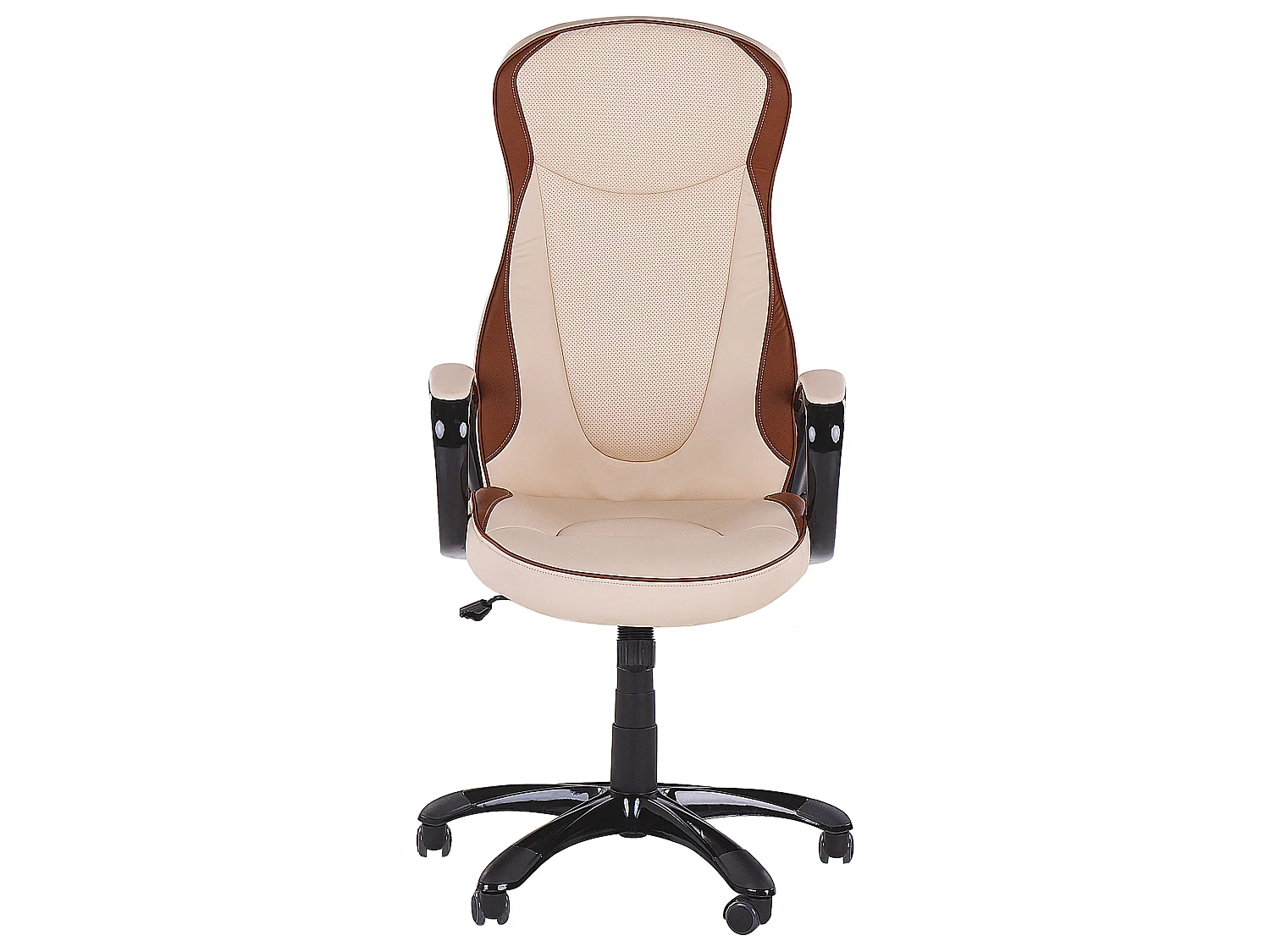 Bürostuhl Kunstleder beige höhenverstellbar drehbar modernes Design Felicity