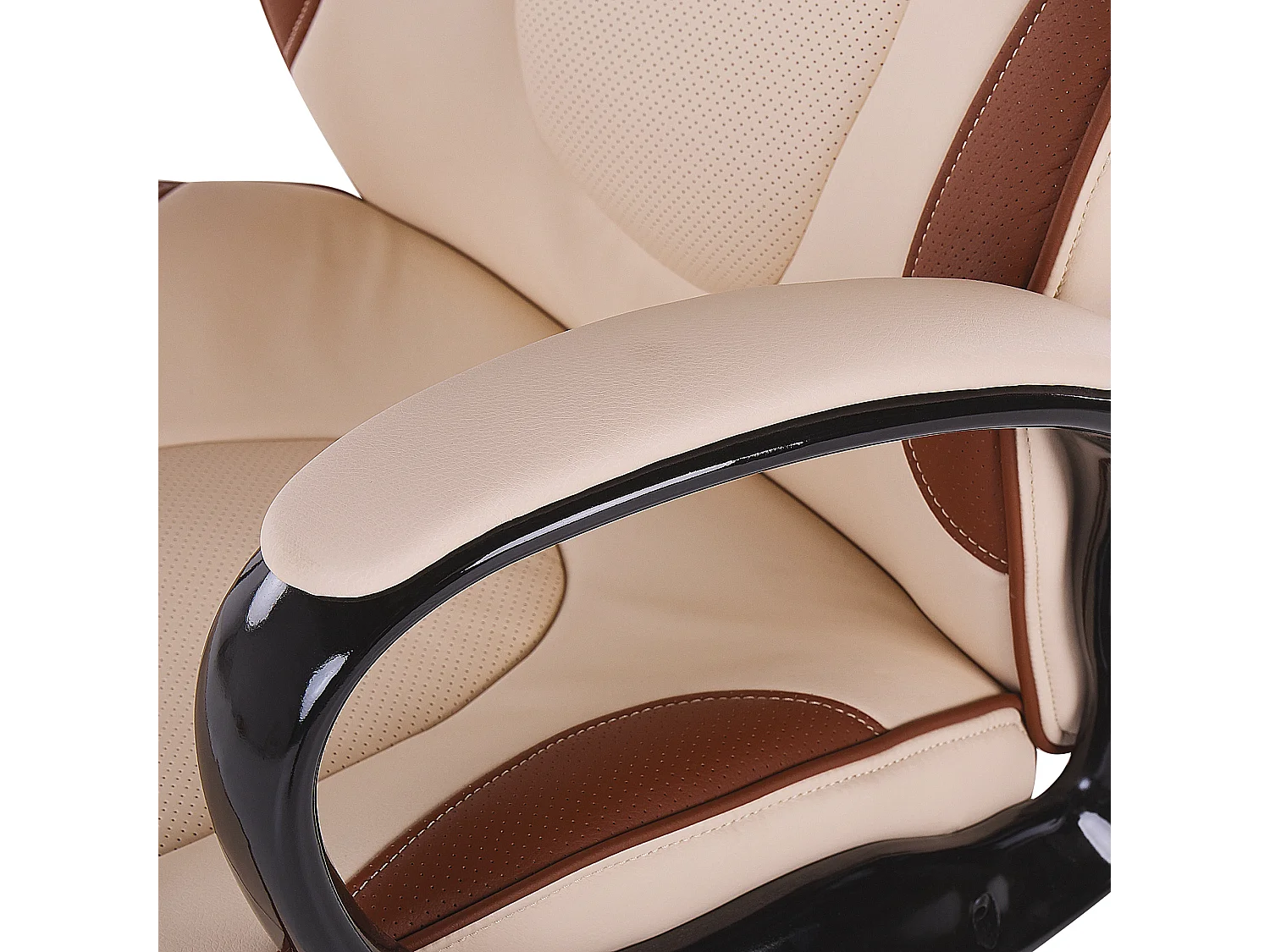 Bürostuhl Kunstleder beige höhenverstellbar drehbar modernes Design Felicity