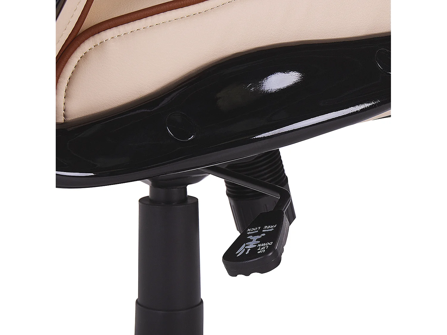 Bürostuhl Kunstleder beige höhenverstellbar drehbar modernes Design Felicity