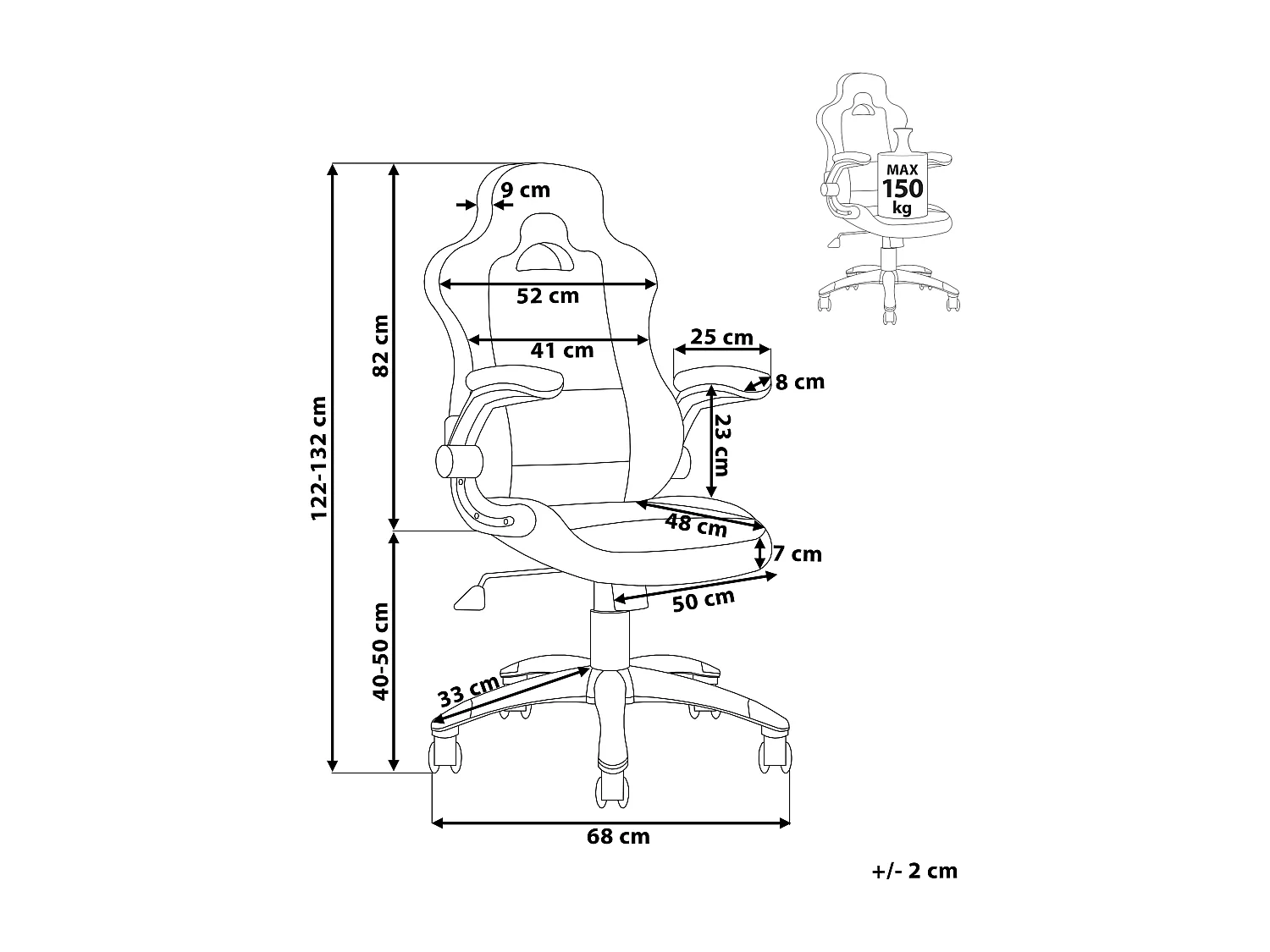 Poltrona da scrivania Pelle sintetica Rosso MASTER