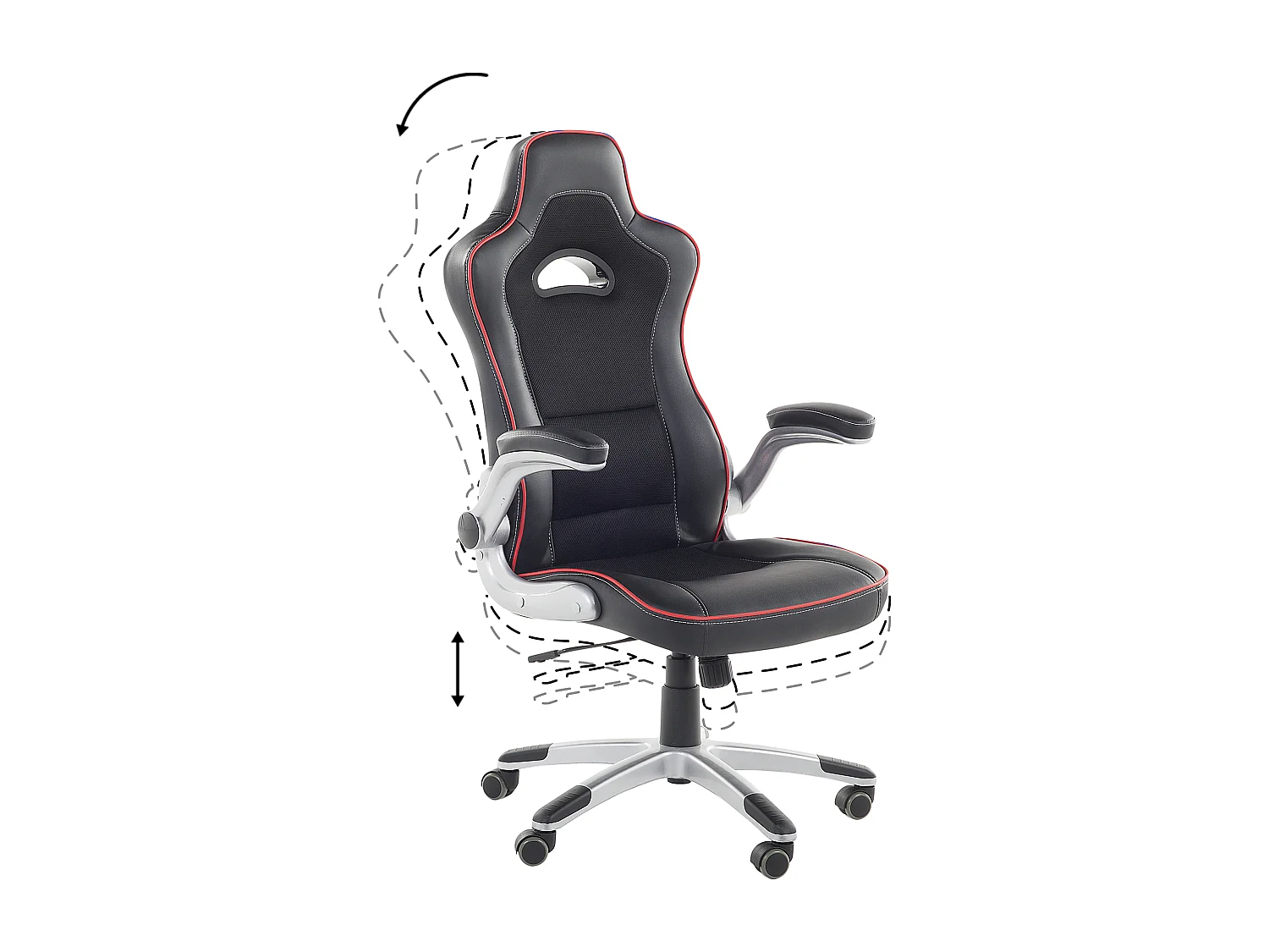 Poltrona da scrivania Pelle sintetica Rosso MASTER