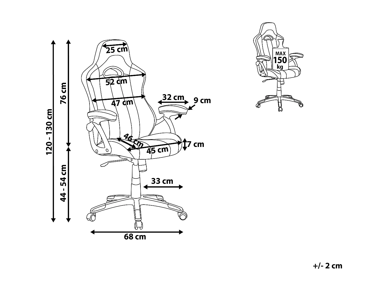 Chaise de bureau ADVENTURE Cuir PU Noir