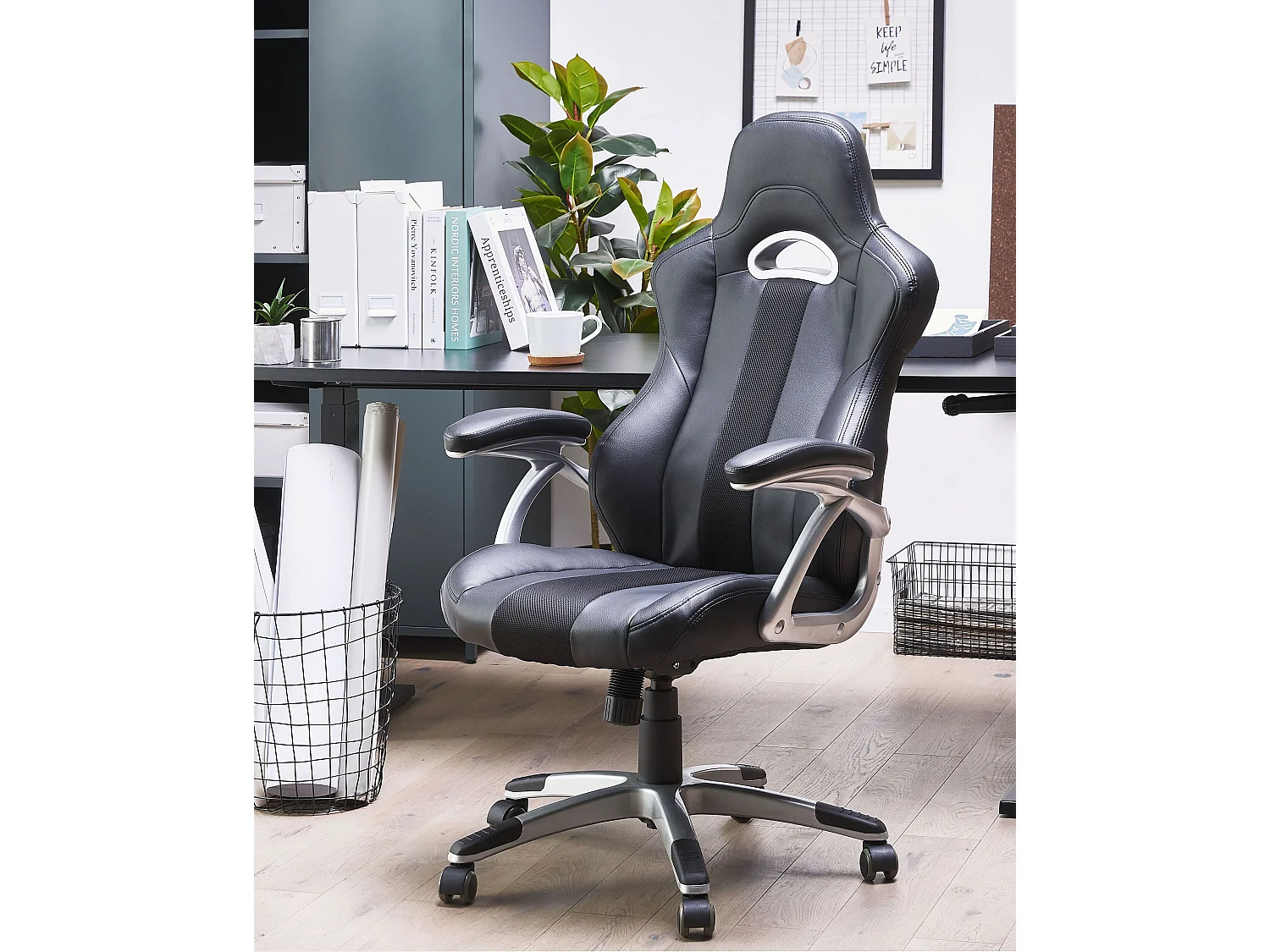 Bürostuhl drehbar ADVENTURE Kunstleder Schwarz