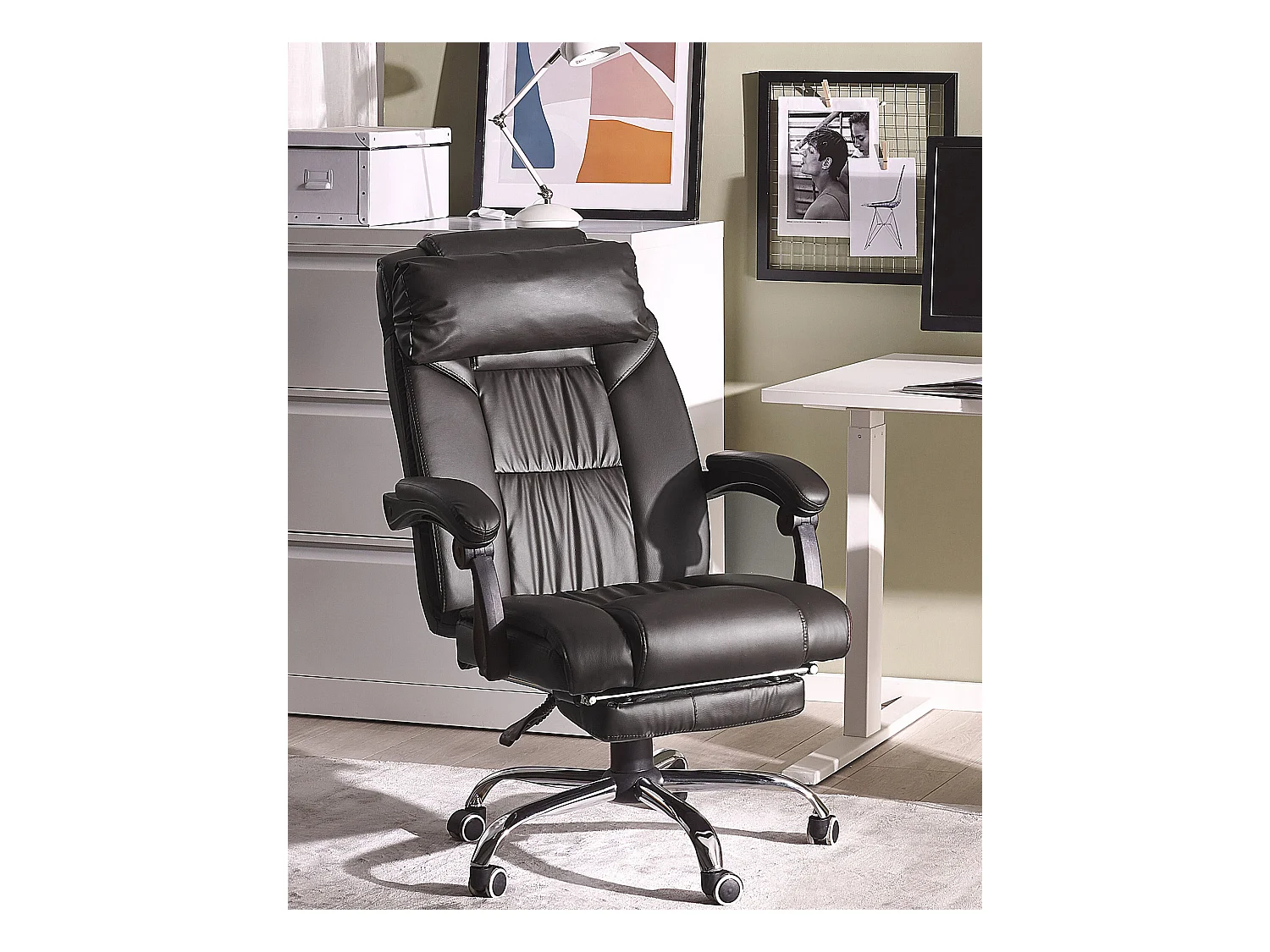 Silla ejecutiva LUXURY Piel sintética Negro