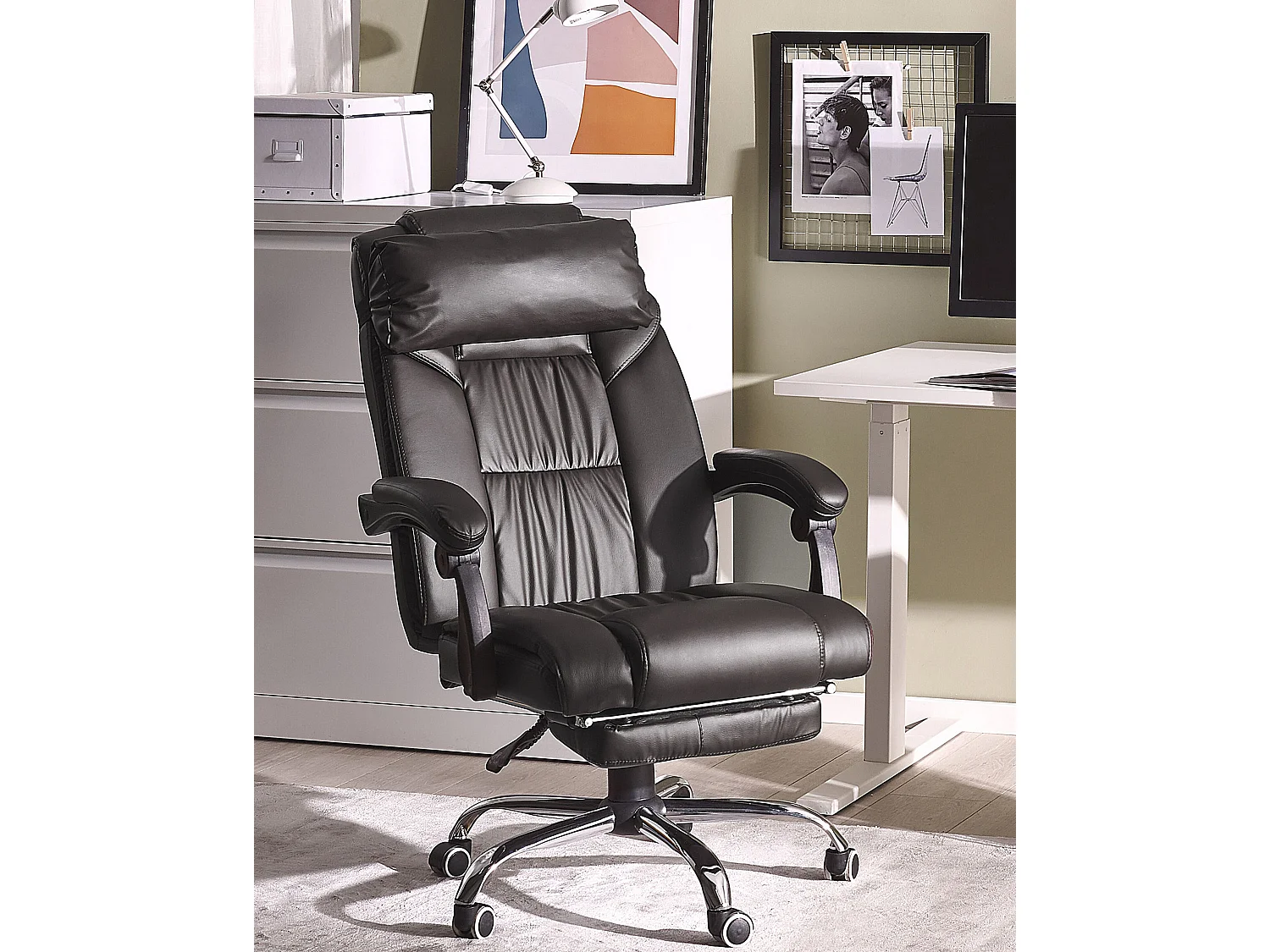 Fauteuil de bureau LUXURY Cuir PU Noir