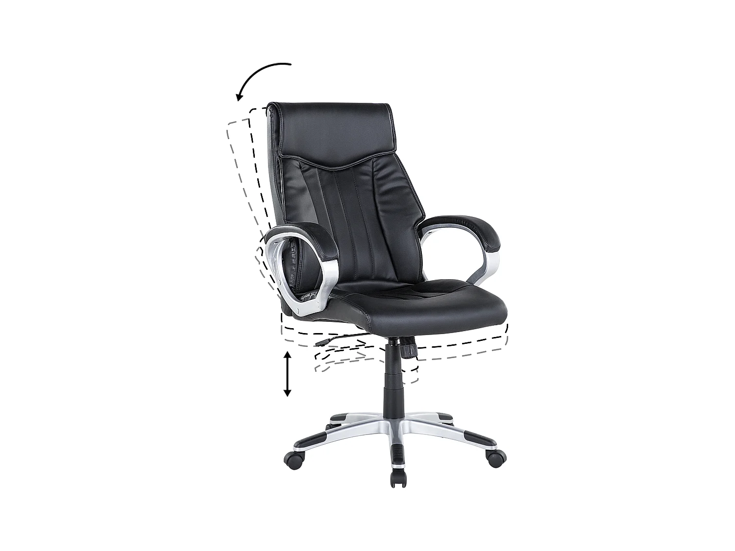 Directeursstoel Draaibaar TRIUMPH Kunstleer Zwart