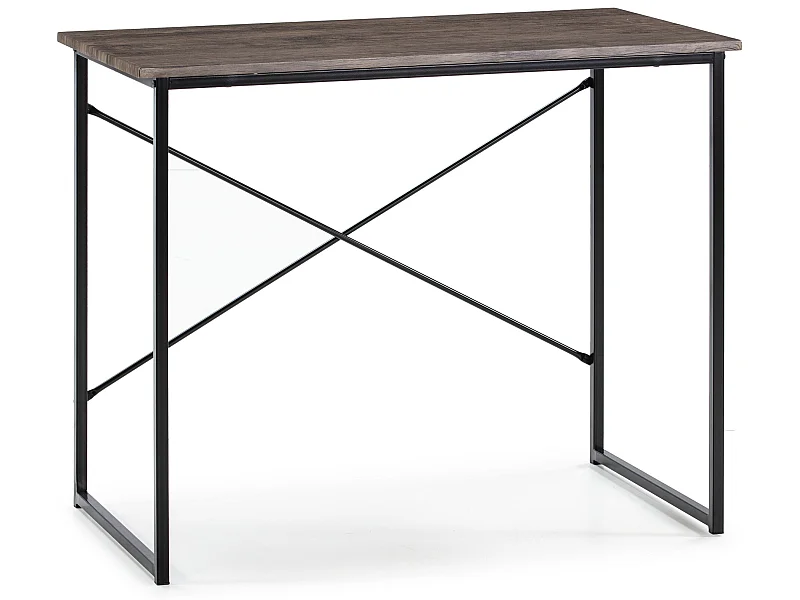 Bureau Cáceres Noir,Table pour PC, Style Industriel, 90 cm Longueur