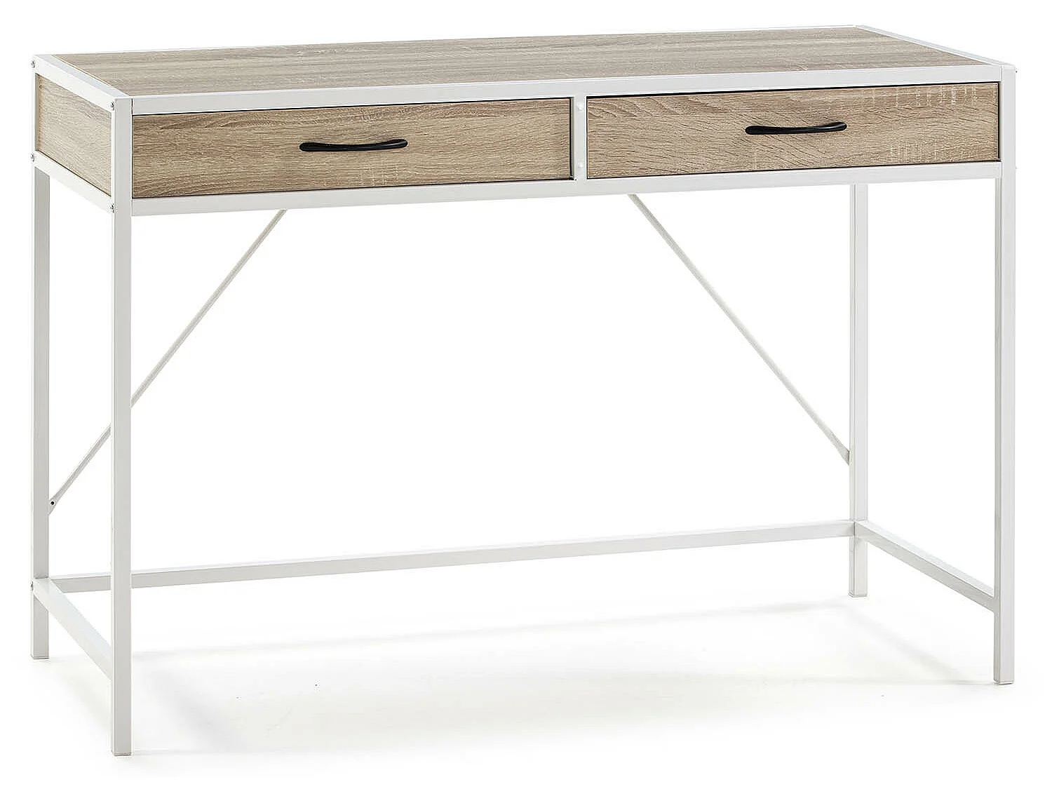 Mesa de Escritorio Tulum Blanco, Mesa de Ordenador, 2 cajones