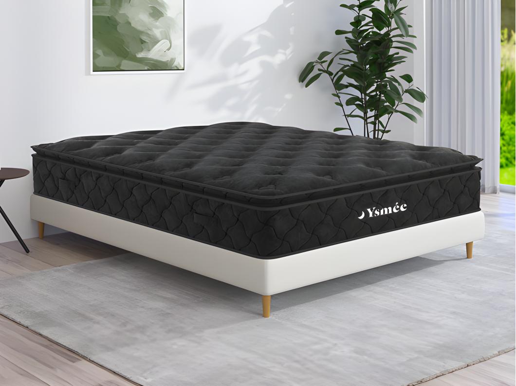 Matelas 180 x 200 cm ressorts ensachés surmatelas intégré ép.28cm - BLACK DREAM de YSMÉE
