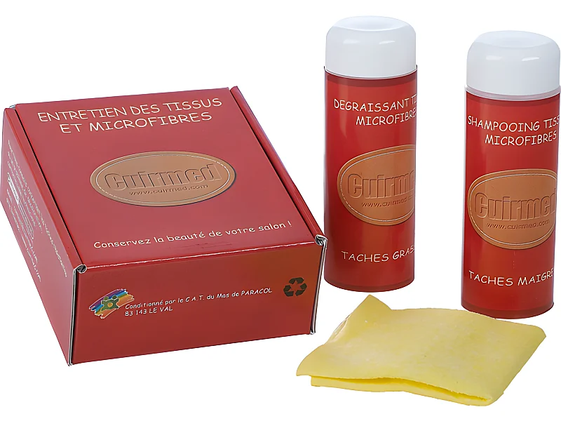 Coffret d'entretien tissu et microfibre 250ml + 250ml