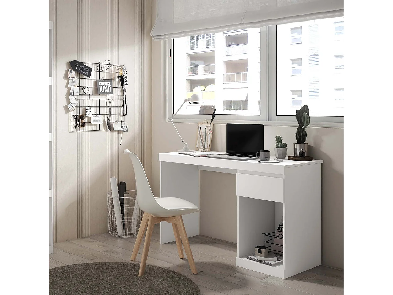 Schreibtisch Leni 1 Schublade Weiß