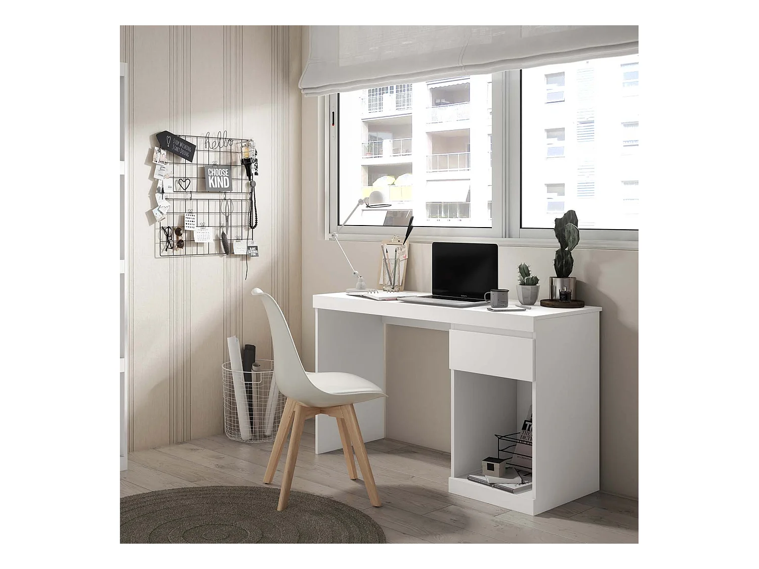 Bureau Leni 1 lade Wit, 120 x 50 x 75,5 cm