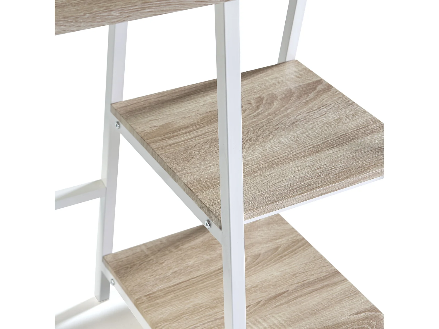 Bureau Lisboa Blanc, Table pour PC, Style Industriel, 105 cm Longueur