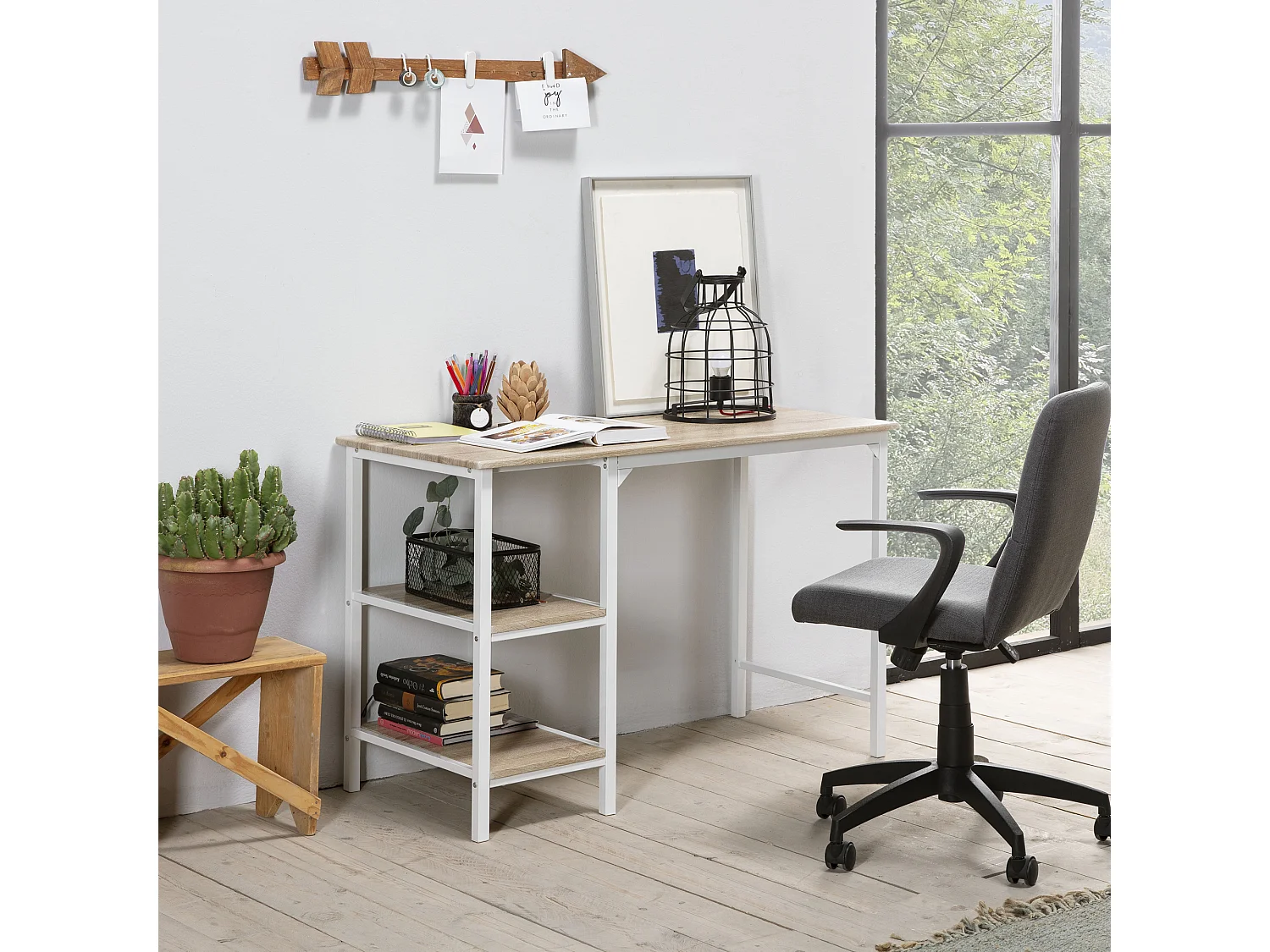 Bureau Colón Wit, Computerbureau, 2 planken