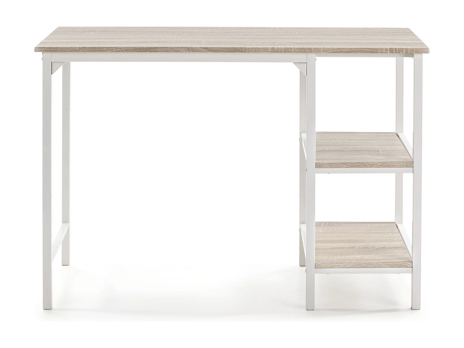 Biurko Colummn Bureau Colón Blanc, Stół na PC, 2 Półki, Styl Przemysłowy, Długość 110 cm.