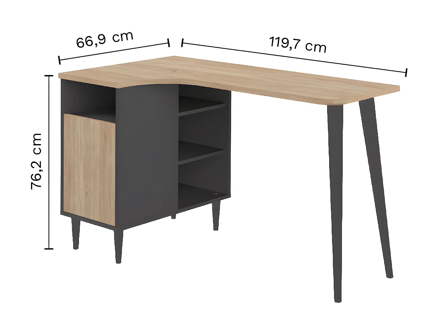 Bureau NOOK Blanc et chêne naturel