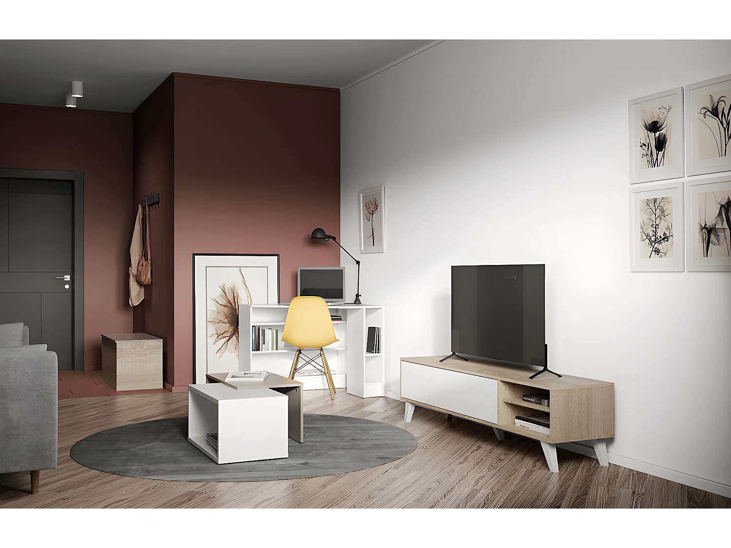 Bureau d'angle PLAN - blanc - TEMAHOME