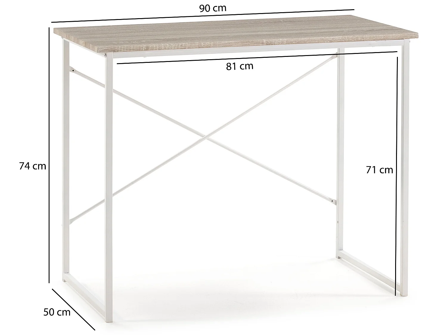 Schreibtisch Caceres Weiß 90 cm