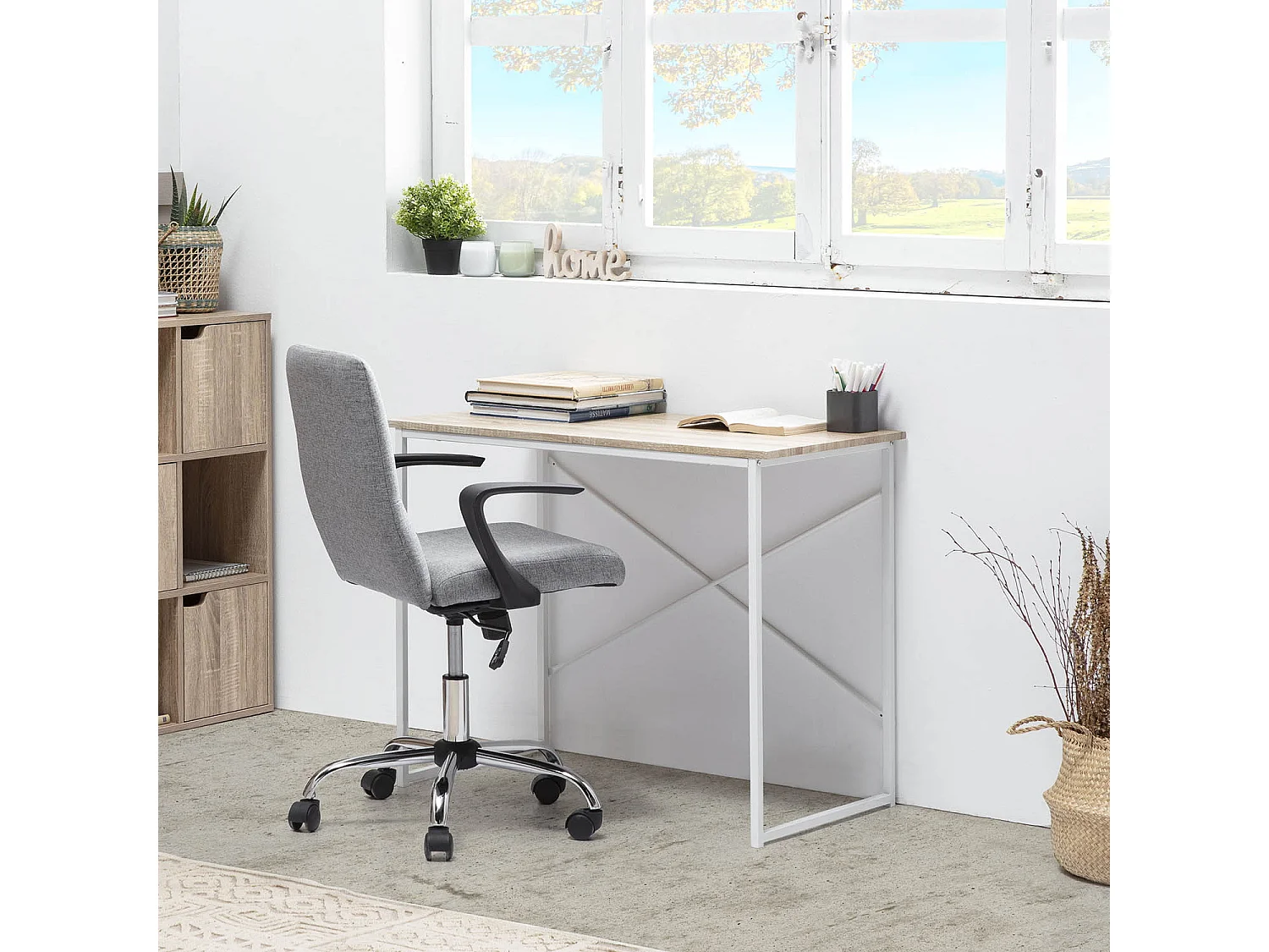 Schreibtisch Caceres Weiß 90 cm