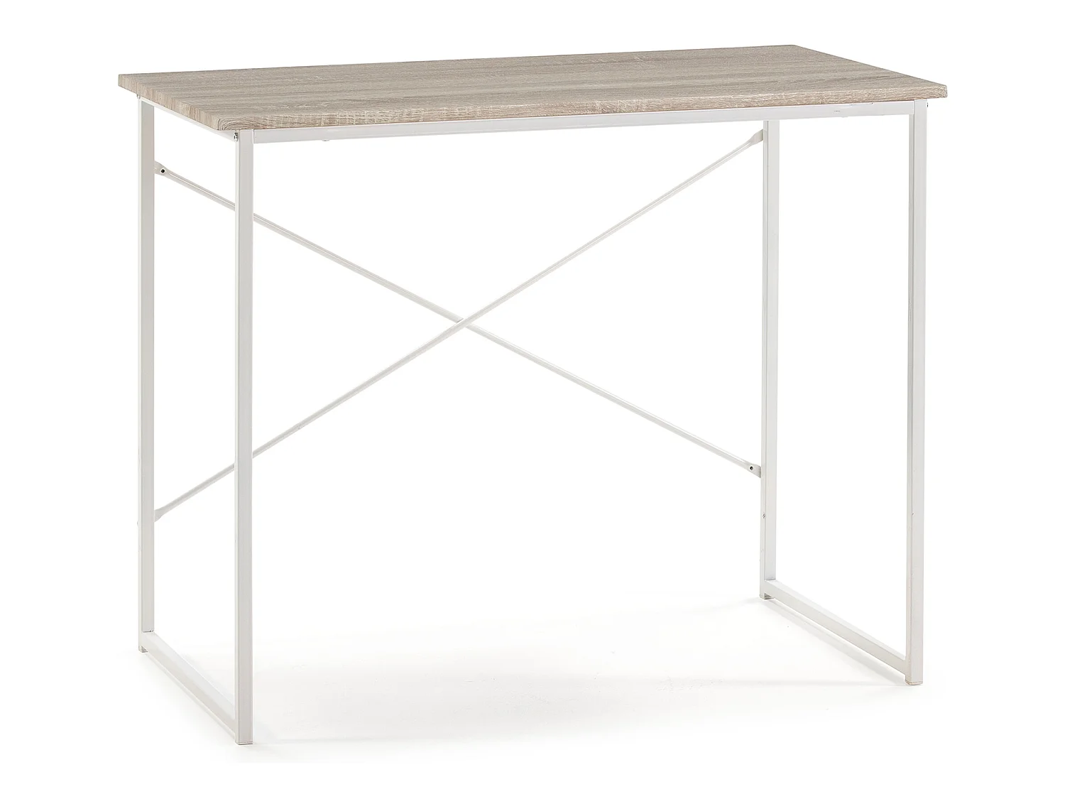 Bureau Cáceres Blanc,Table pour PC, Style Industriel, 90 cm Longueur