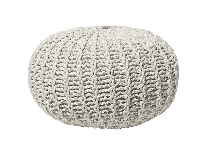 Pouf CONRAD Baumwolle Beige 50 cm 50 cm 35 cm
