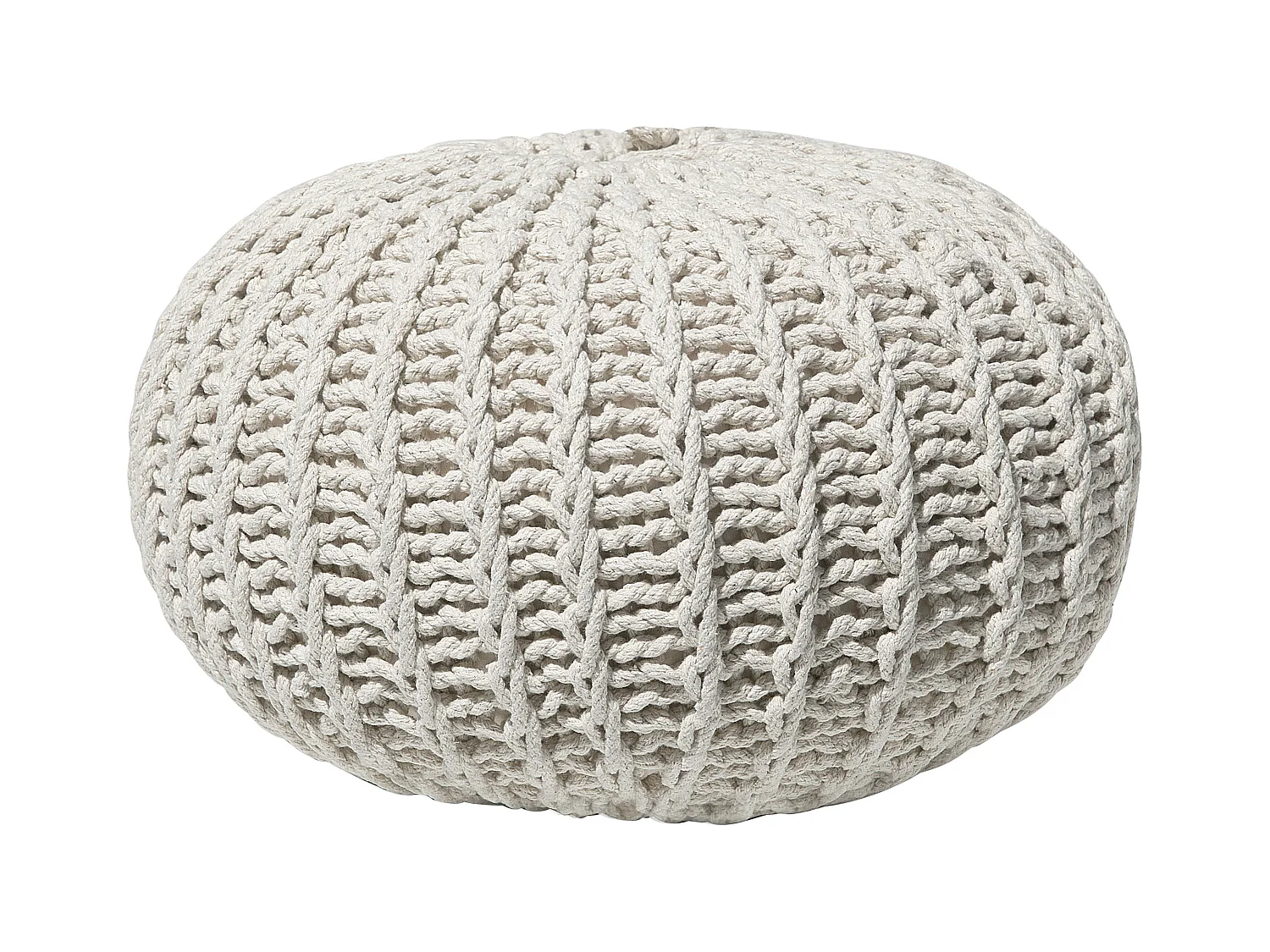 Pouf CONRAD Baumwolle Beige 50 cm 50 cm 35 cm