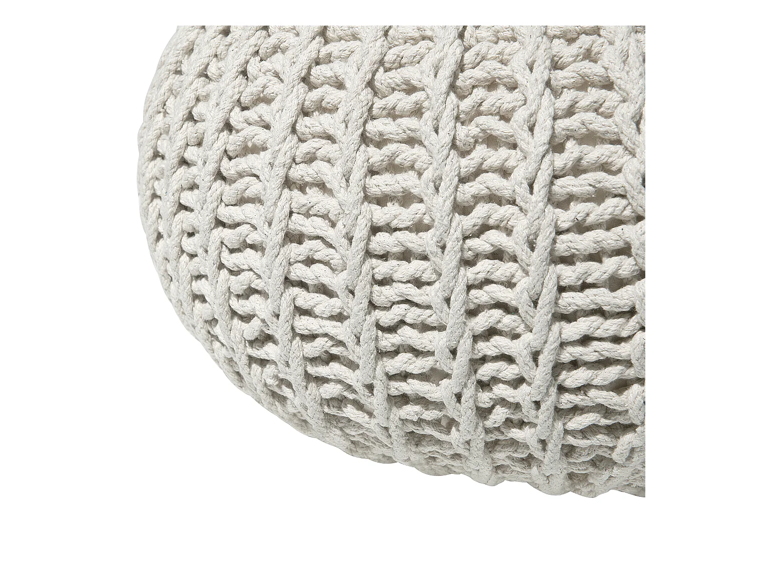 Poef CONRAD Katoen Beige 50 cm 50 cm 35 cm