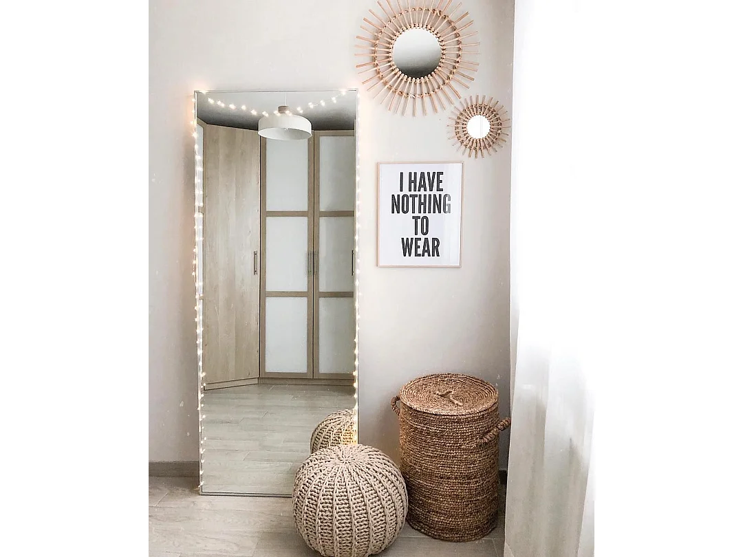 Pouf CONRAD Coton Beige 50 cm 50 cm 35 cm
