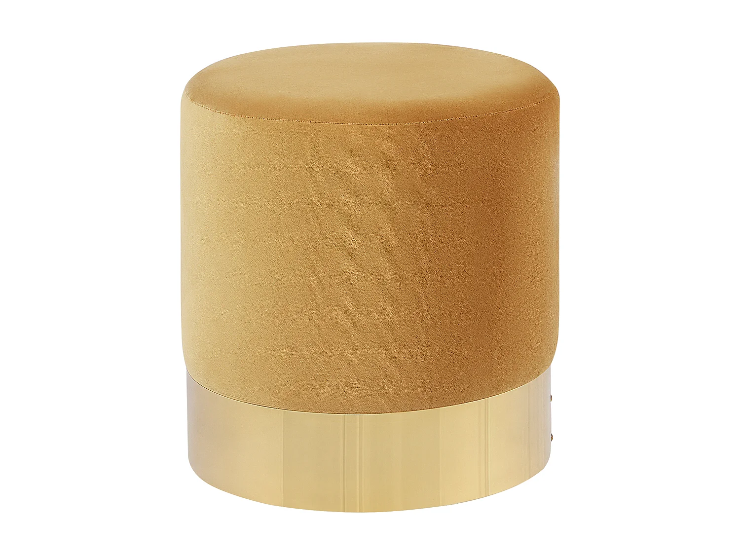 Runder Polster Pouf aus Samt gelb Ottomane Sitzpouf Modern Barock Sophia