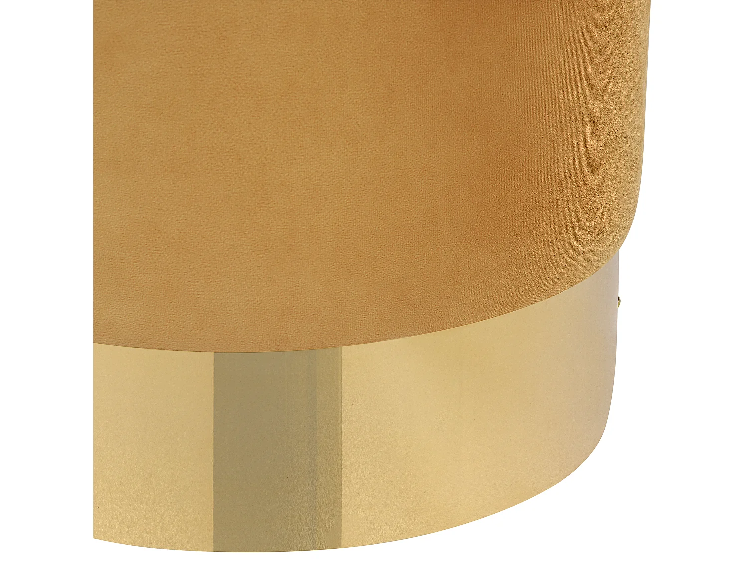 Runder Polster Pouf aus Samt gelb Ottomane Sitzpouf Modern Barock Sophia