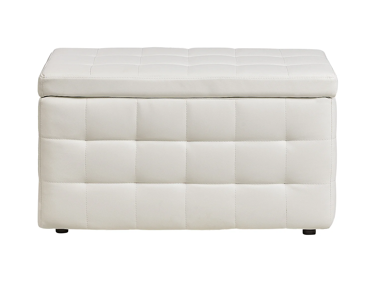 Hocker mit Stauraum Deckel Kunstleder weiß Bettbank Truhe Modern Michigan