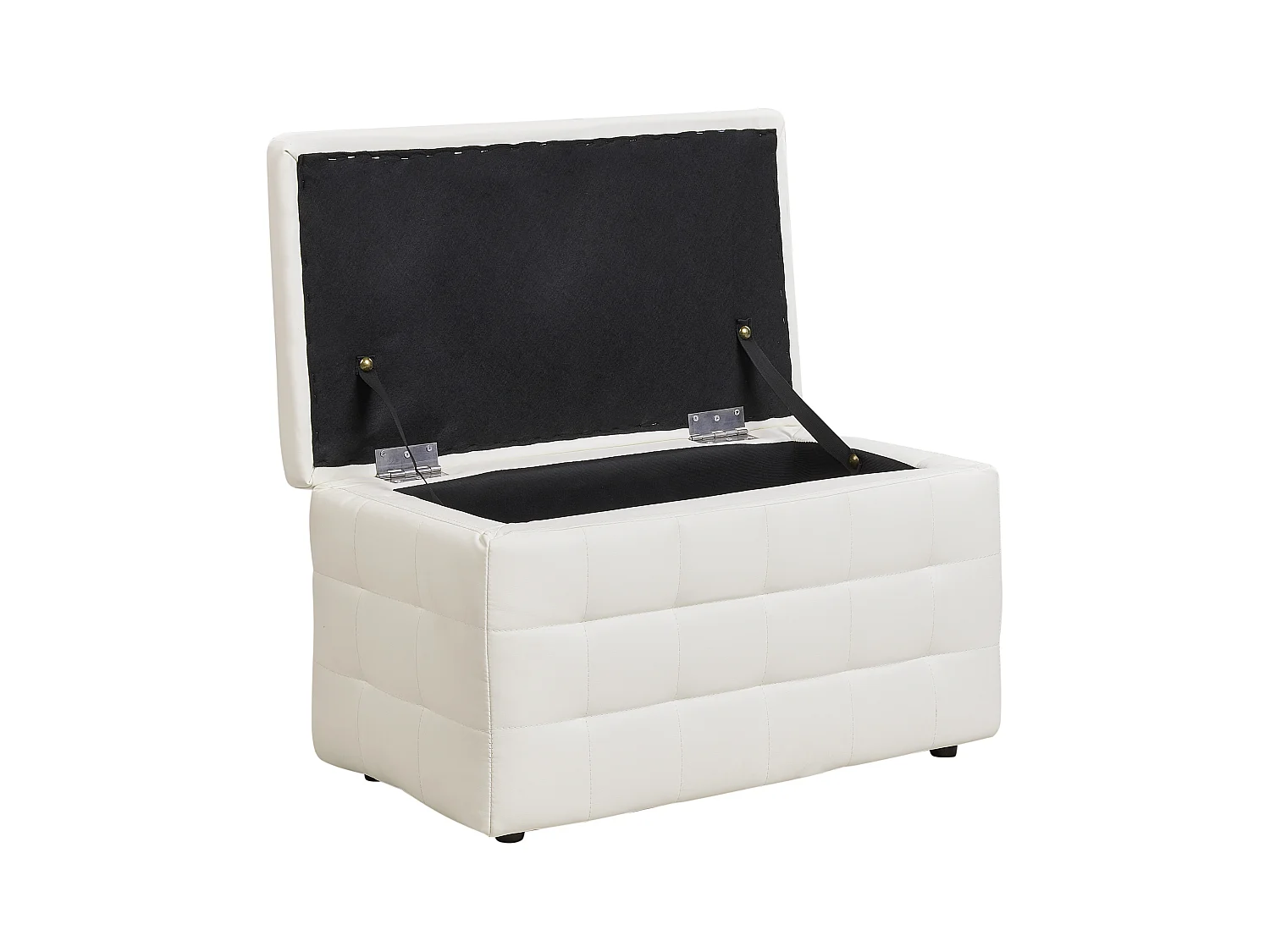 Hocker mit Stauraum Deckel Kunstleder weiß Bettbank Truhe Modern Michigan