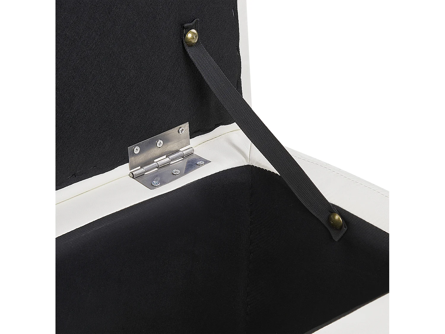 Hocker mit Stauraum Deckel Kunstleder weiß Bettbank Truhe Modern Michigan