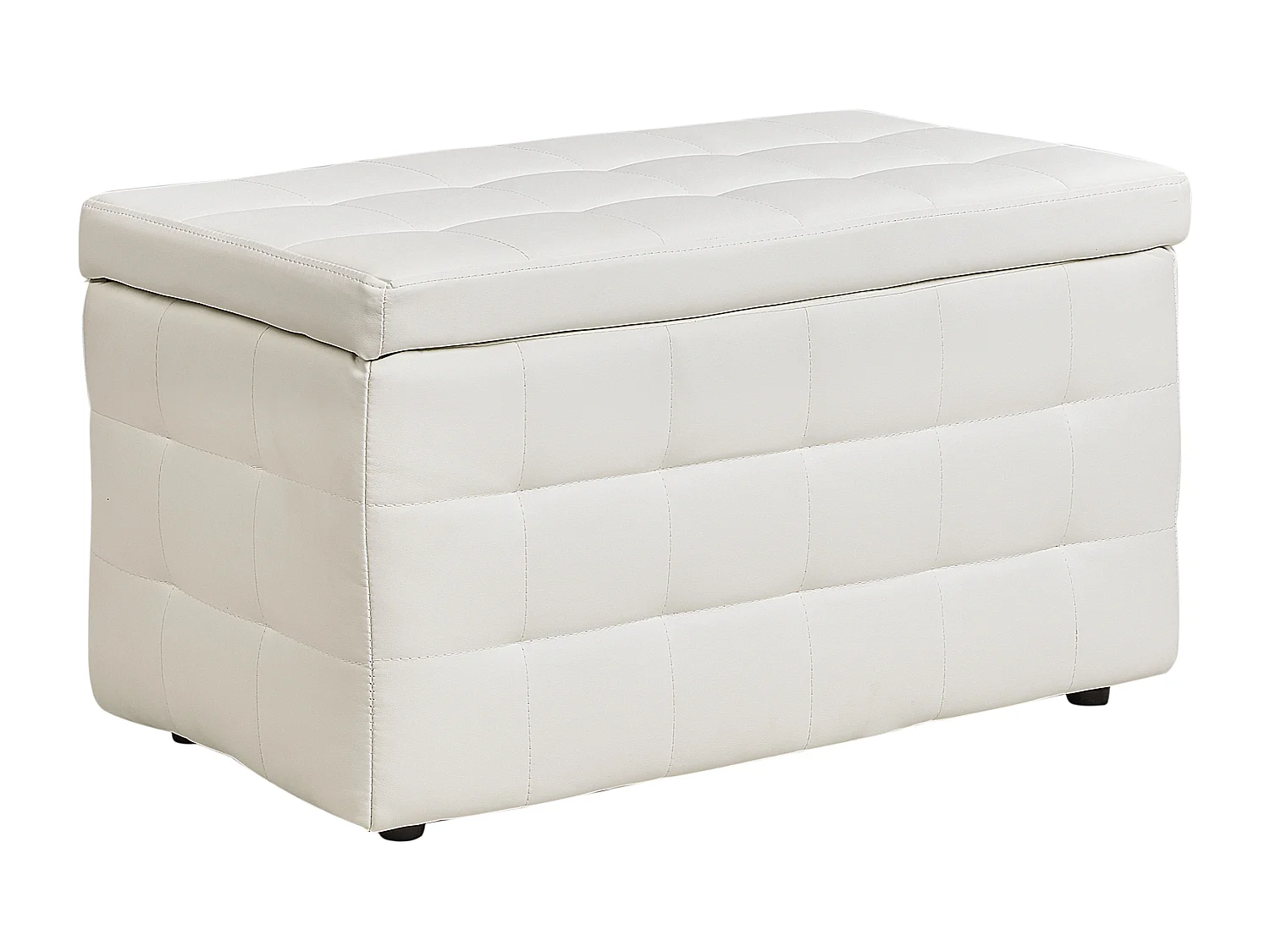 Pouf de rangement MICHIGAN Cuir PU Blanc