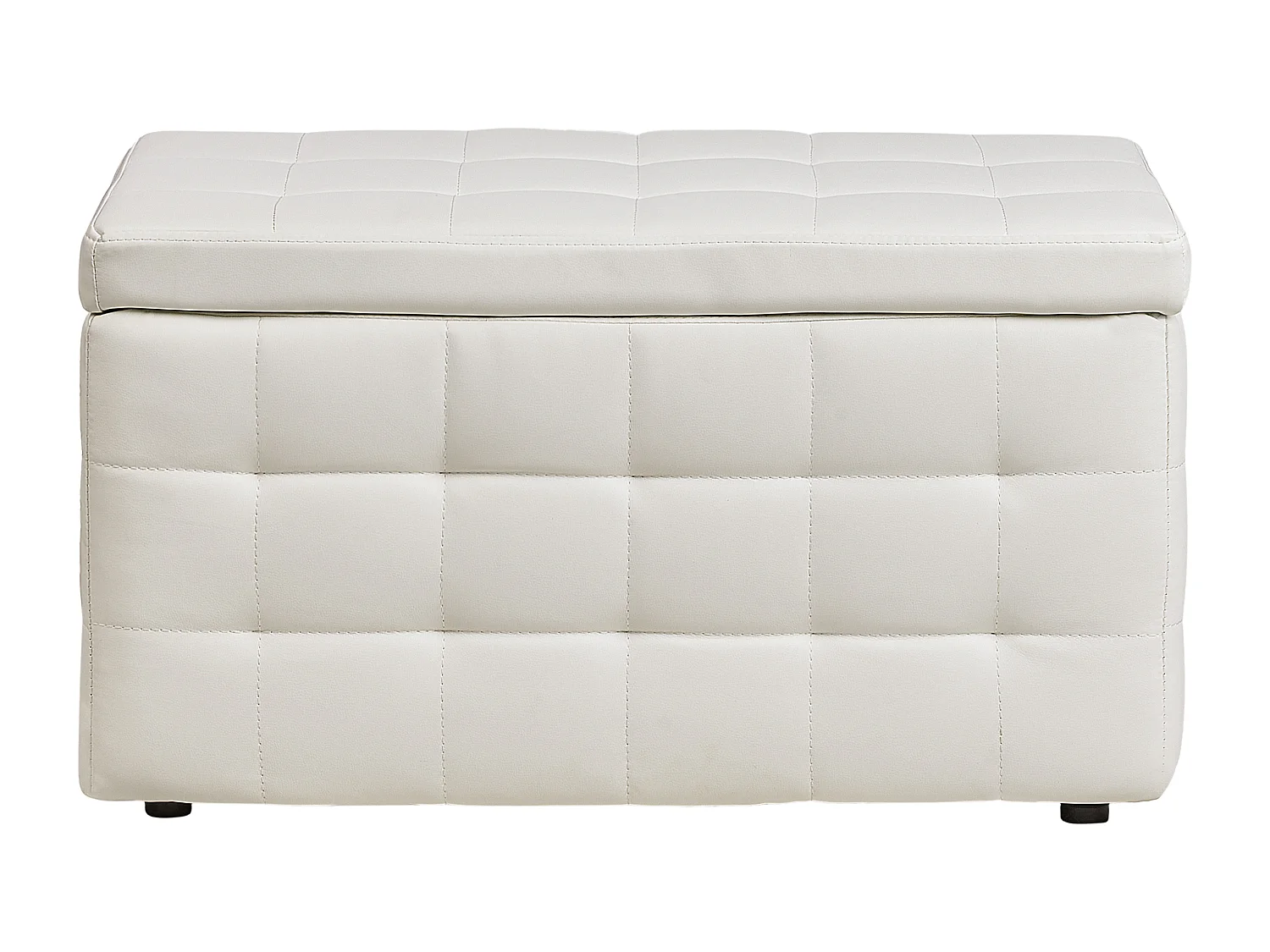 Pouf de rangement MICHIGAN Cuir PU Blanc