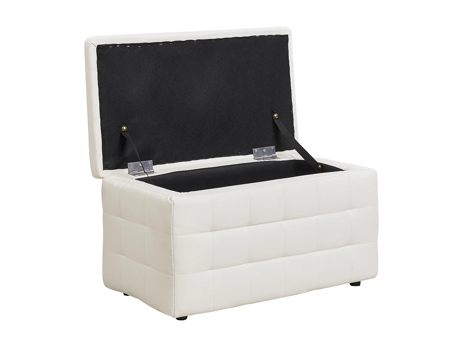 Pouf de rangement MICHIGAN Cuir PU Blanc