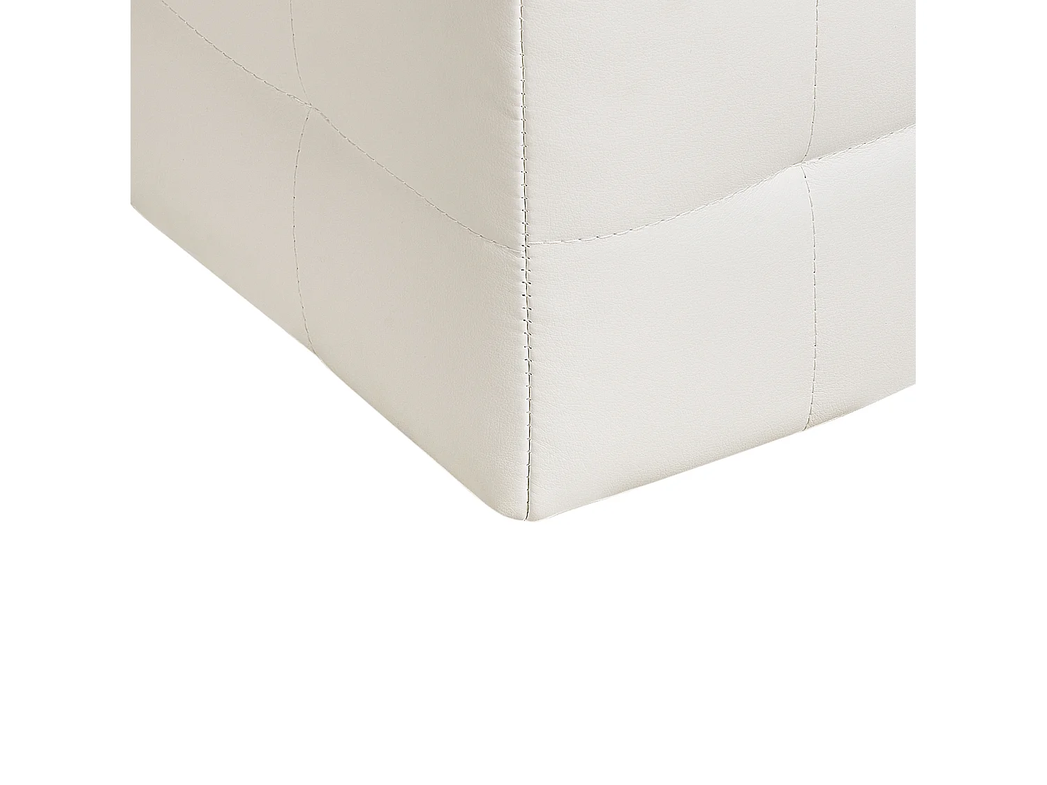 Pouf de rangement MICHIGAN Cuir PU Blanc