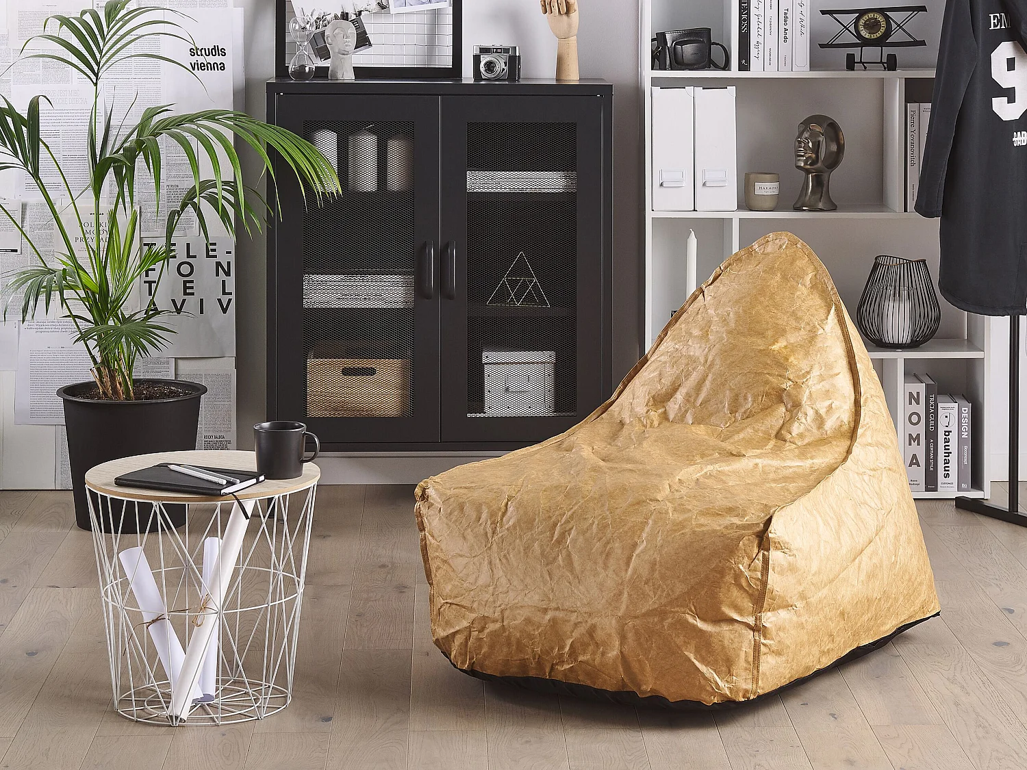 Fotel worek 200 L DROP 63 cm 75 cm Złoty brąz