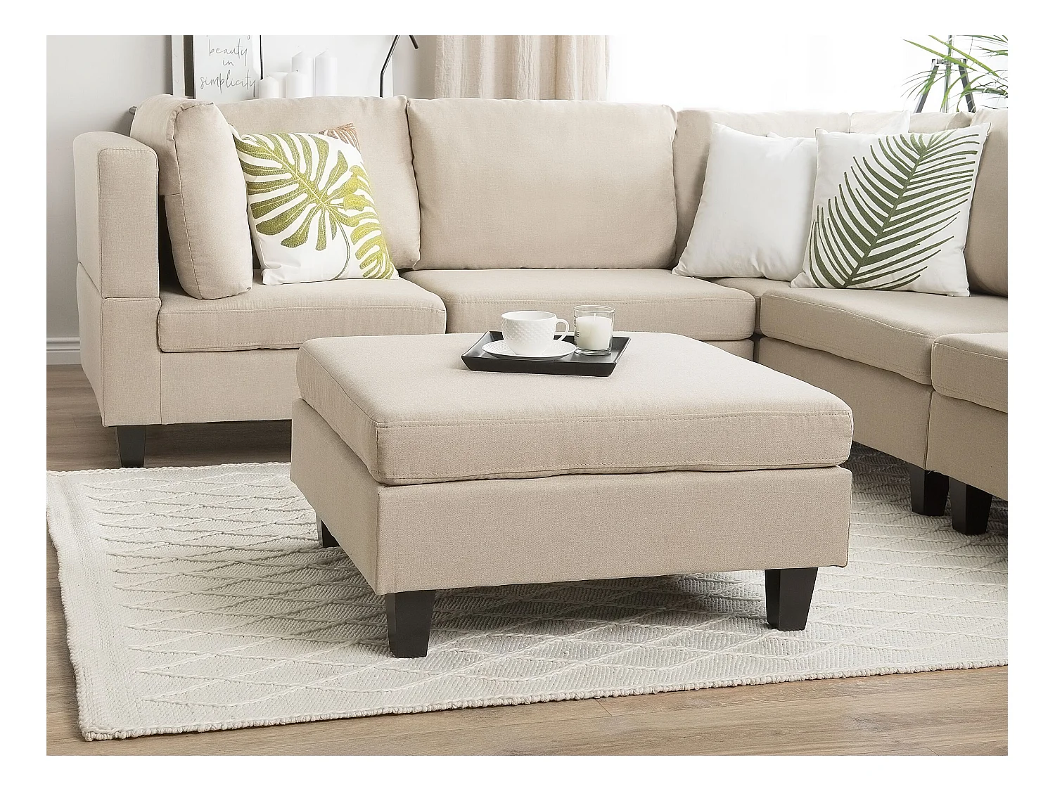 Otomana FEVIK Tela Beige