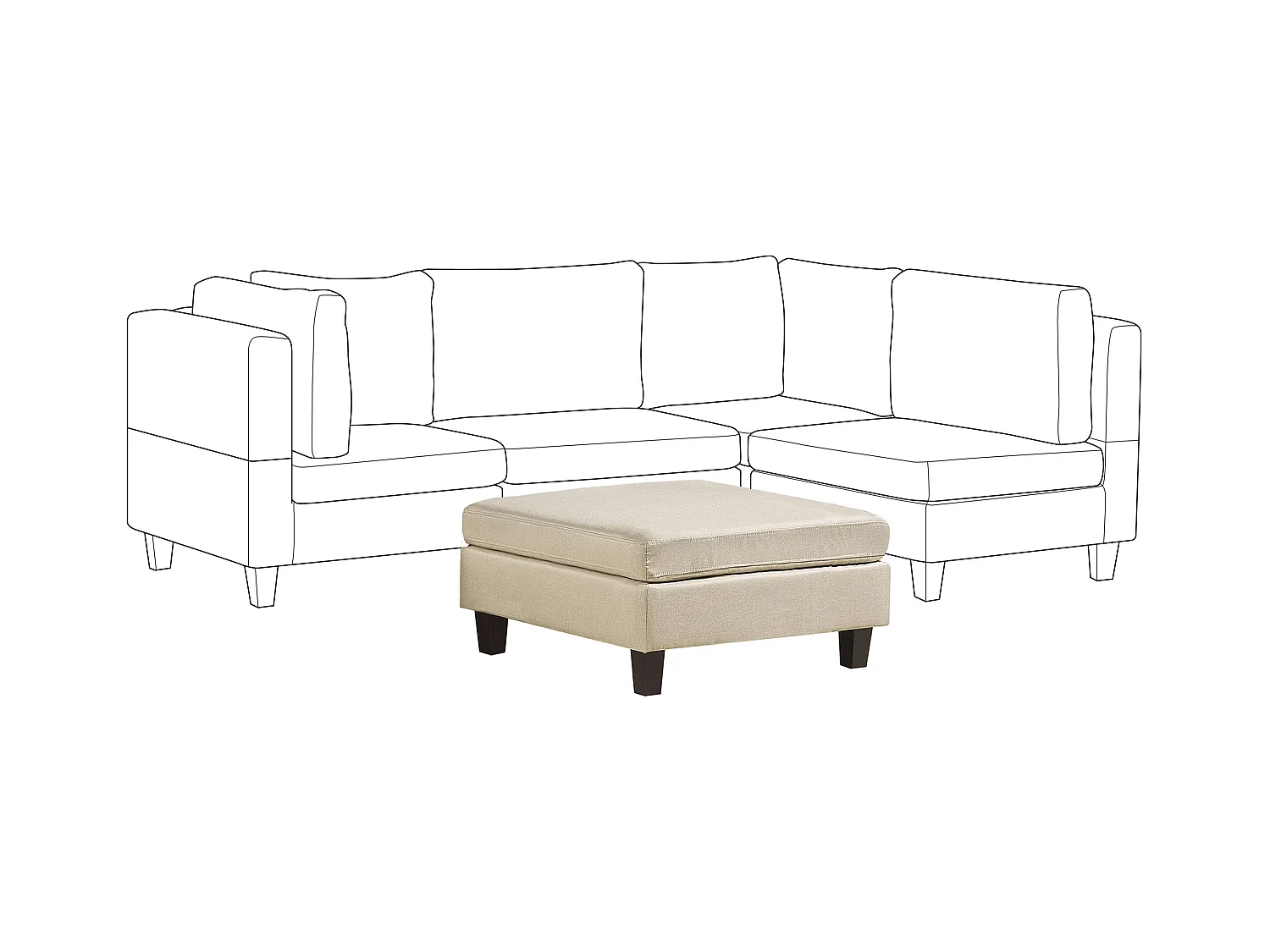 Otomana FEVIK Tela Beige