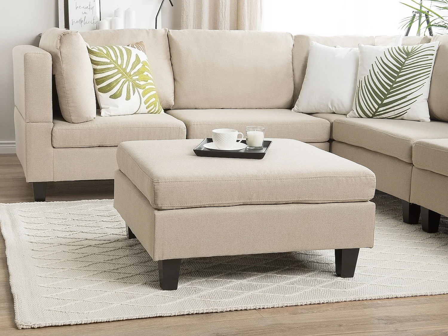 Otomana FEVIK Tela Beige