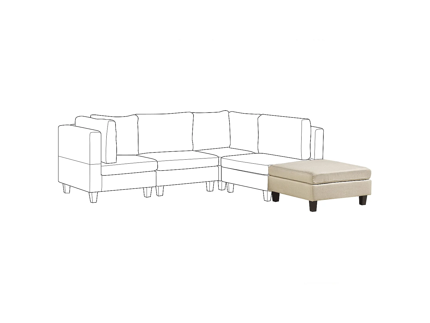 Ottomane FEVIK Stoff Beige
