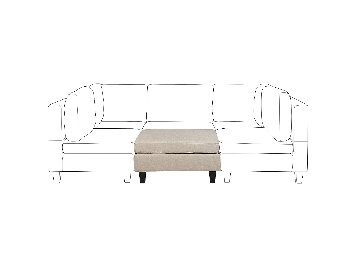Ottomane FEVIK Stoff Beige