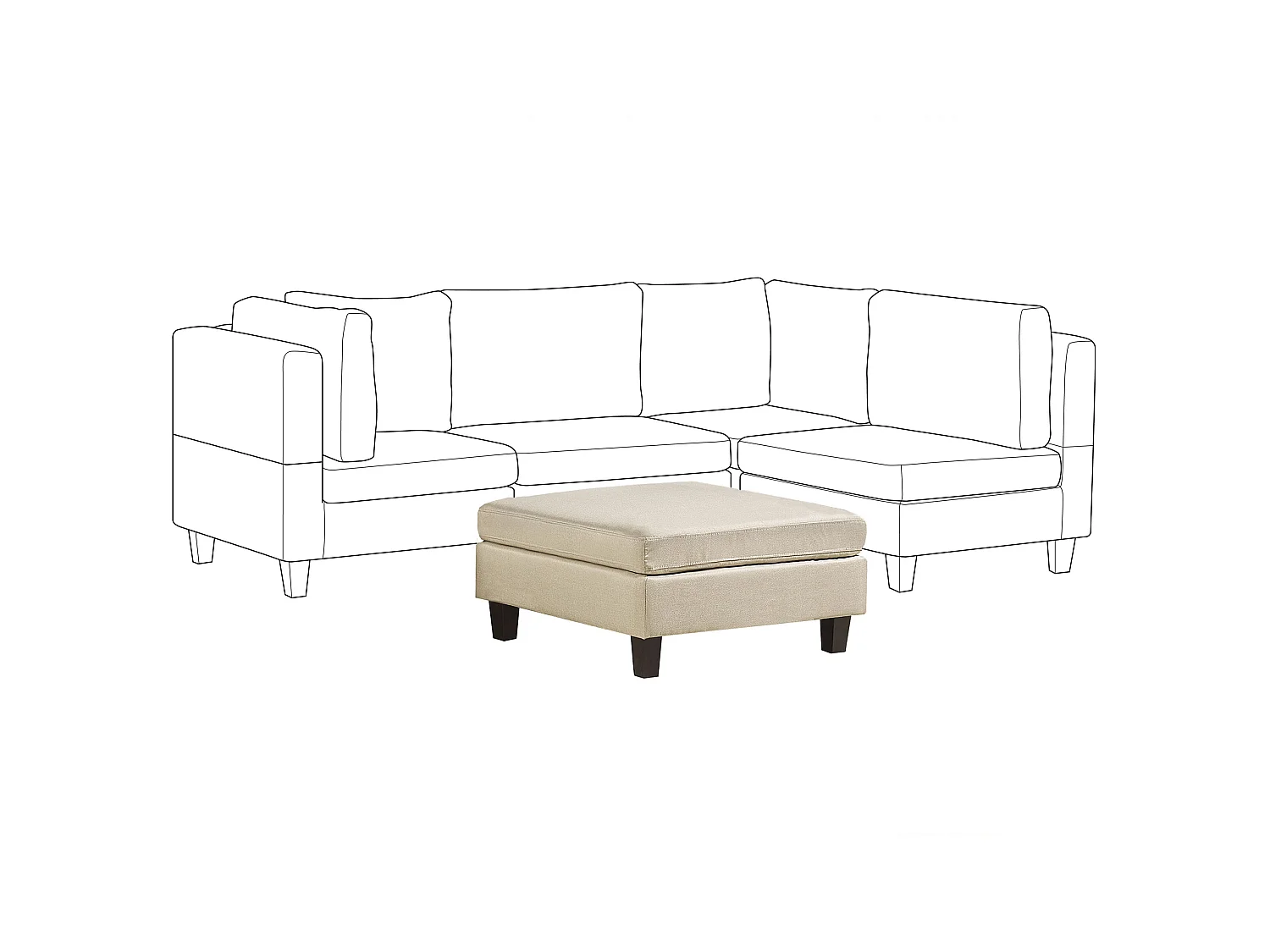 Ottomane FEVIK Stoff Beige