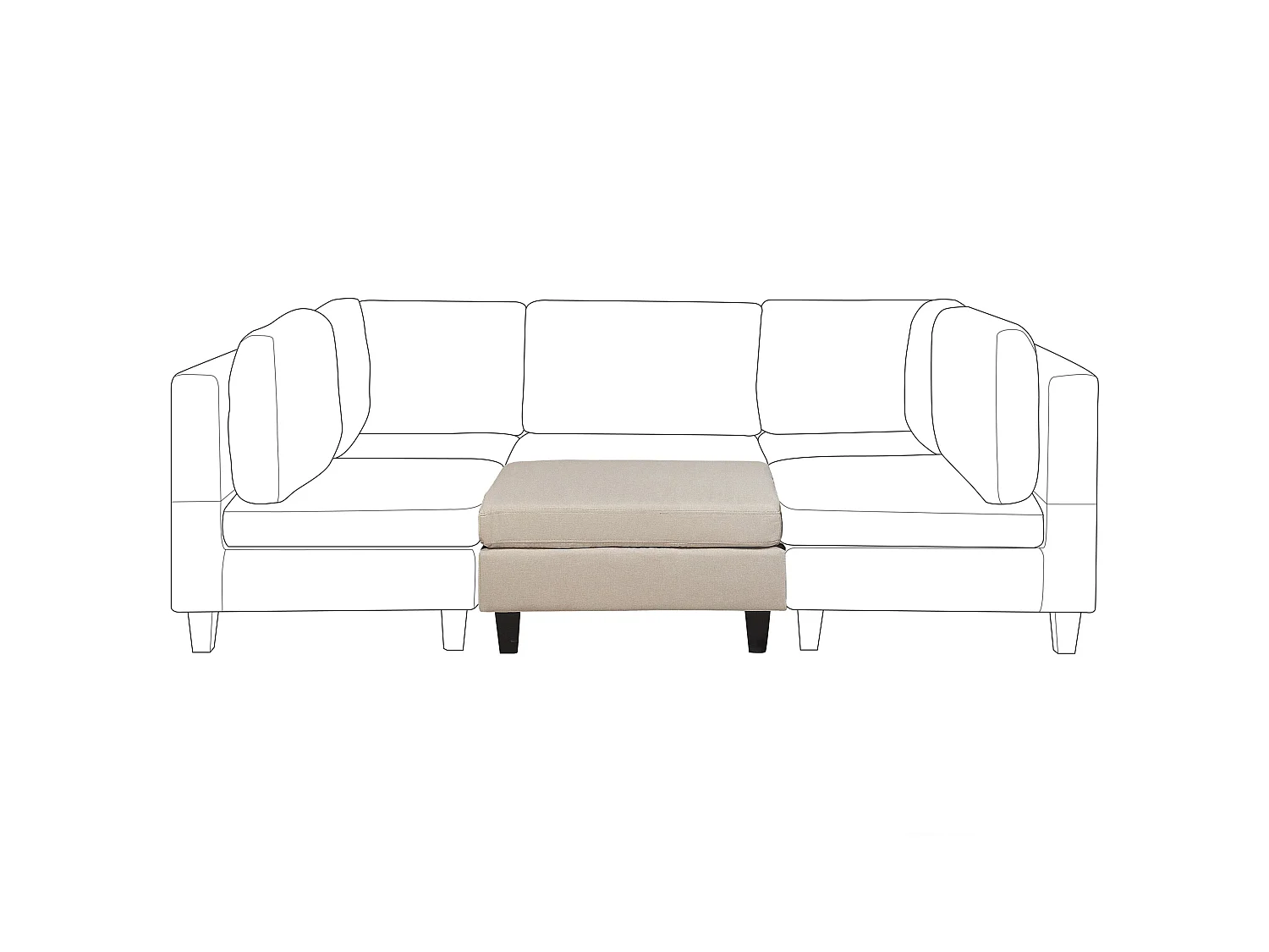 Ottoman FEVIK Tissu Beige