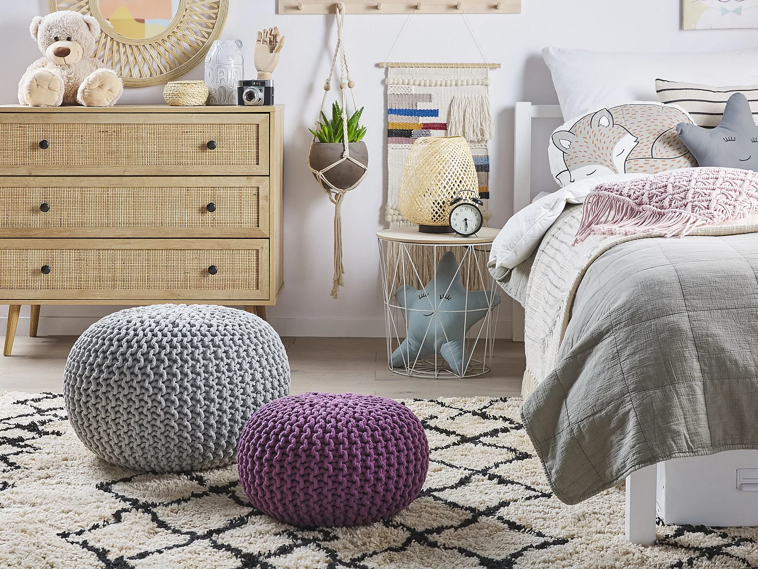 Pouf lila ⌀ 40 cm CONRAD