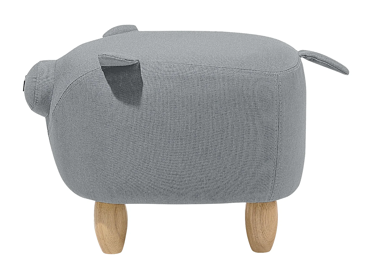 Pouf animaletto in tessuto grigio chiaro animaletto PIGGY
