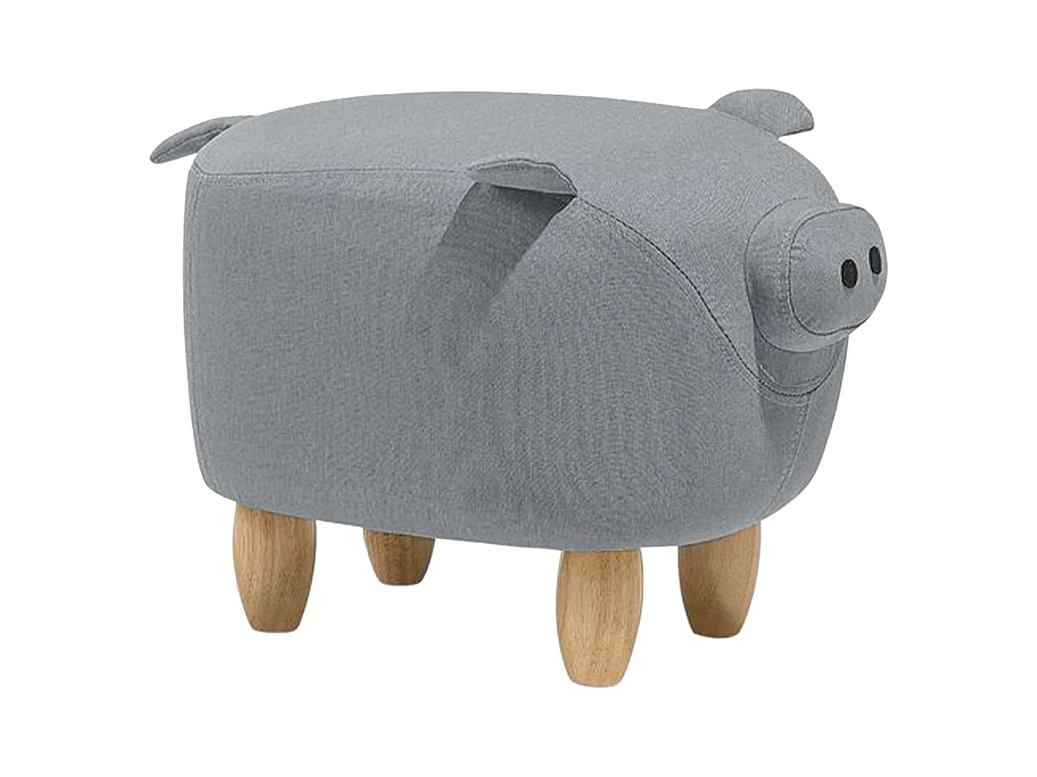 Tabouret animal PIGGY Tissu Gris clair