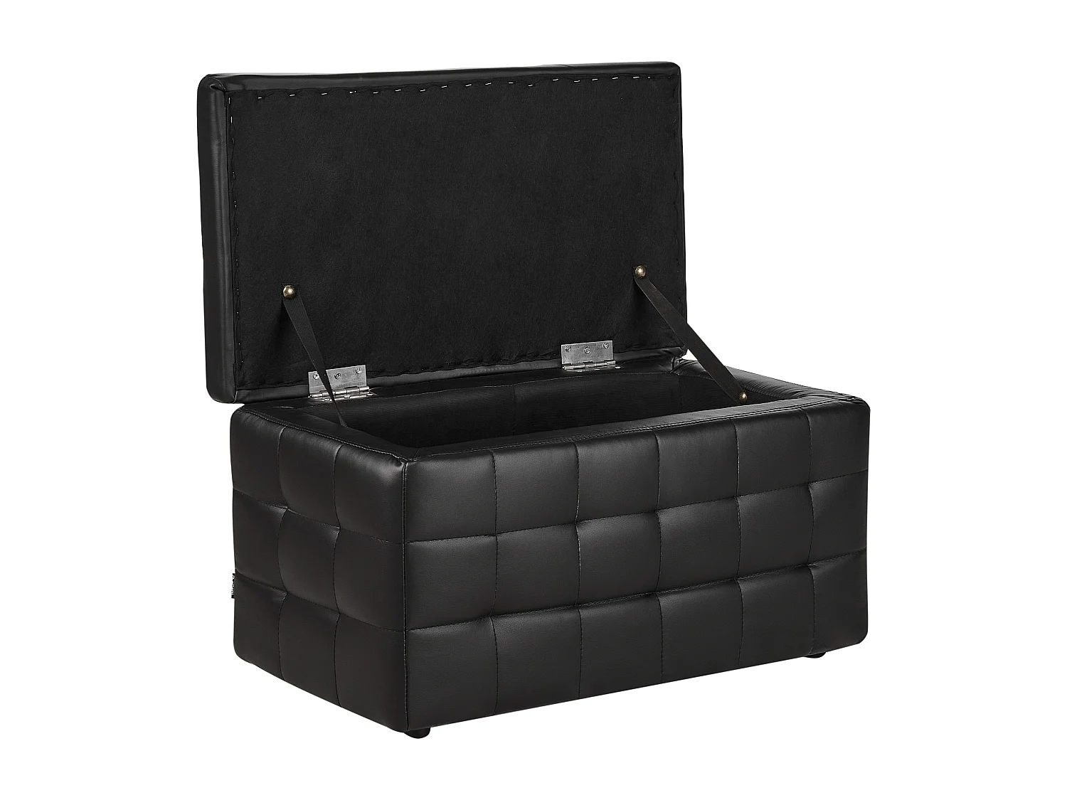 Hocker mit Stauraum Deckel Kunstleder schwarz Bettbank Truhe Modern Michigan